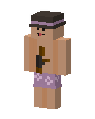 Brown Player Girl skin, 3D preview