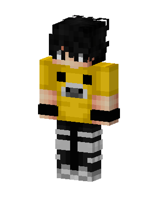 Yellow Bear Tee skin, 3D preview