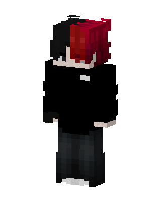 Red Split Hair skin, 3D preview