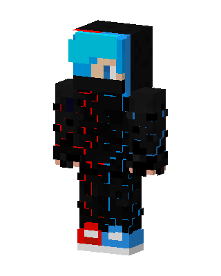 Neon Glitch Hoodie skin, 3D preview
