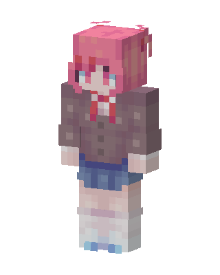 Pink Student Girl skin, 3D preview