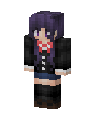 Purple Haired Schoolgirl skin, 3D preview