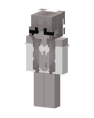 Gray Sleepy Girl skin, 3D preview