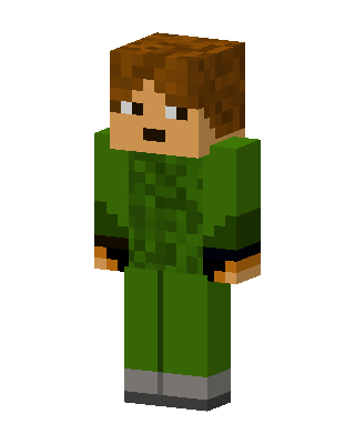 Green Jacket Boy skin, 3D preview