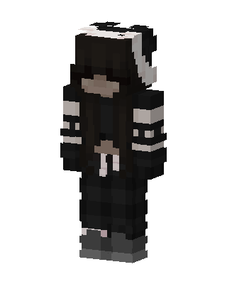 Panda Hoodie Girl skin, 3D preview