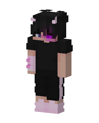 Black Anime Girl skin, 3D preview