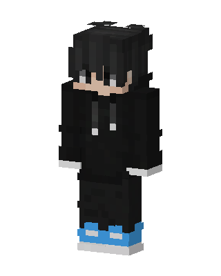 Black Hoodie Boy skin, 3D preview