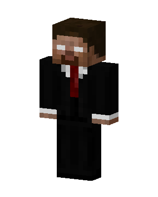 Herobrine In Suit skin, 3D preview