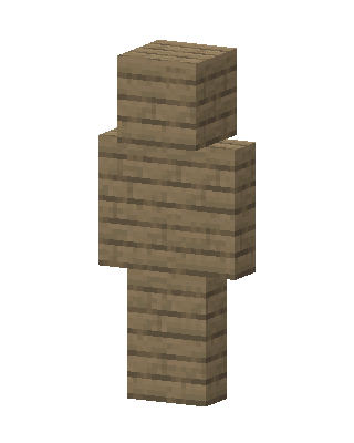 Oak Plank Man skin, 3D preview