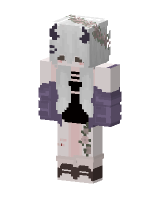 Pastel Horned Girl skin, 3D preview