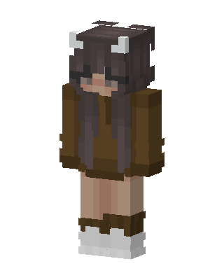 Brown Horned Player Girl skin, 3D preview