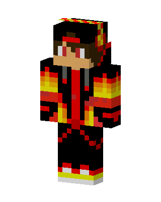 Flame Hoodie Boy skin, 3D preview