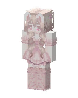 Pink Kitty Maid skin, 3D preview
