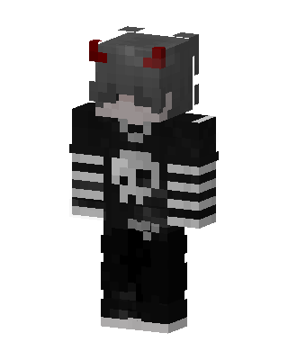 Black Horned Villain Boy Minecraft skin