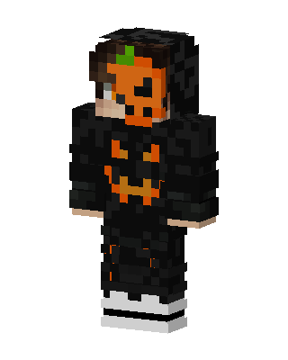 Pumpkin Hoodie Boy skin, 3D preview