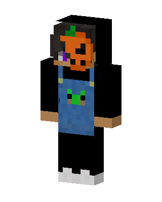 Pumpkin Overalls skin, 3D preview