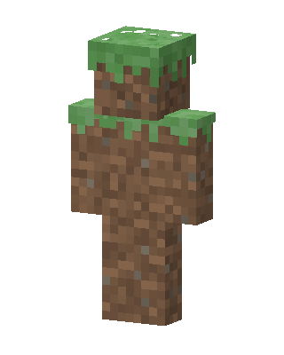 Grass Block Man skin, 3D preview