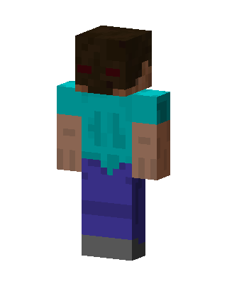Red Eyed Steve skin, 3D preview