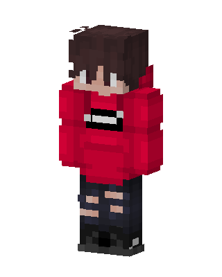 Red Emo Boy skin, 3D preview