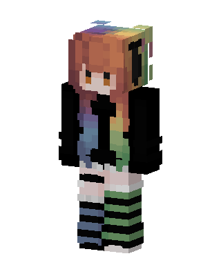 Rainbow Headphones Girl skin, 3D preview