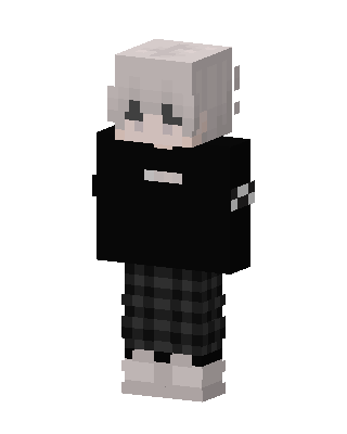 Monochrome Hoodie Boy skin, 3D preview