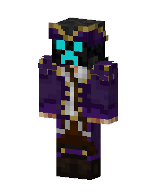 Creeper Pirate Captain skin, 3D preview