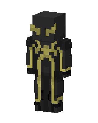 Black Gold Spider-Man skin, 3D preview
