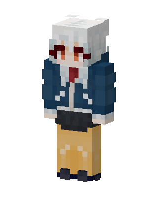 Silver Hair Student skin, 3D preview