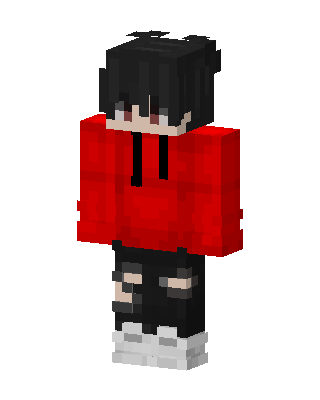 Red Hoodie Boy skin, 3D preview