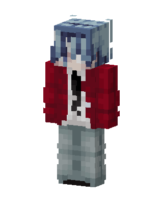 Blue Hair Hoodie skin, 3D preview