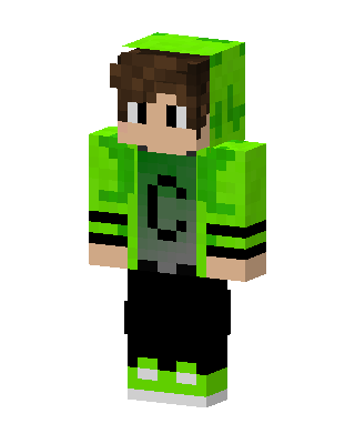 Lime Hoodie Boy skin, 3D preview