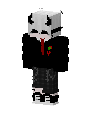 Black Masked Student Boy Minecraft goth skin