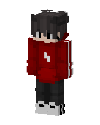 Red Hoodie Boy skin, 3D preview