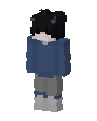 Blue Horn Hoodie skin, 3D preview