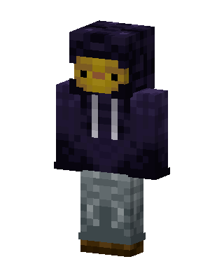 Purple Hoodie skin, 3D preview