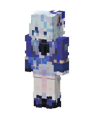 Blue Cutie Girl skin, 3D preview