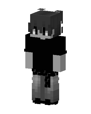 Black Emo Boy skin, 3D preview