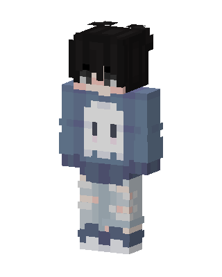 Ghost Hoodie Boy skin, 3D preview