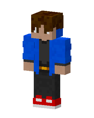 Blue Hoodie Boy skin, 3D preview