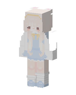 White Dress Girl skin, 3D preview