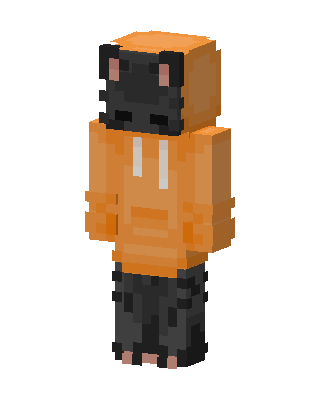 Orange Masked Hoodie Boy skin, 3D preview
