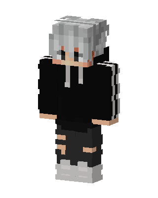 Silver Hoodie Boy skin, 3D preview