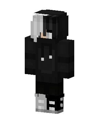 Monochrome Hoodie Boy skin, 3D preview