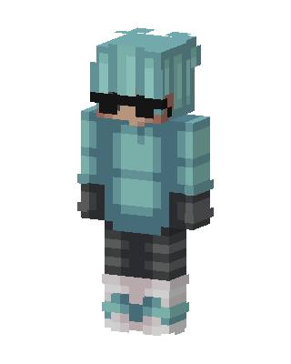 Teal Hoodie Shades skin, 3D preview