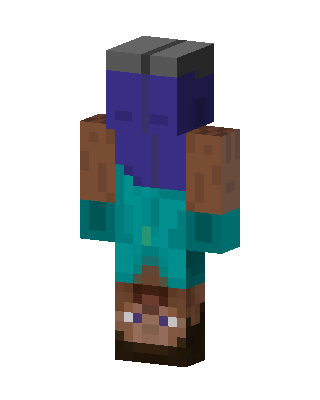 Upside Down Steve skin, 3D preview
