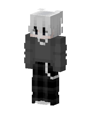 Monochrome Hoodie Boy skin, 3D preview