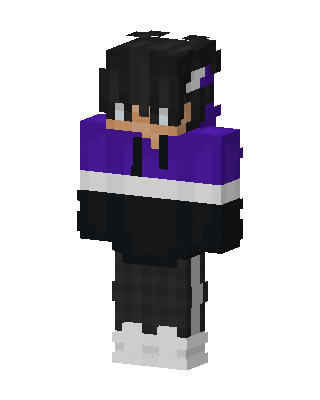 Black Anime Boy skin, 3D preview