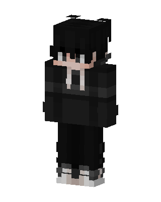 Dark Hoodie Boy skin, 3D preview