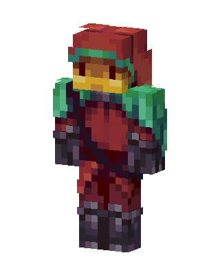 Crimson Hooded Knight skin, 3D preview