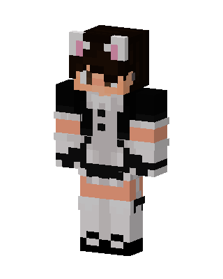 White Anime Girl skin, 3D preview